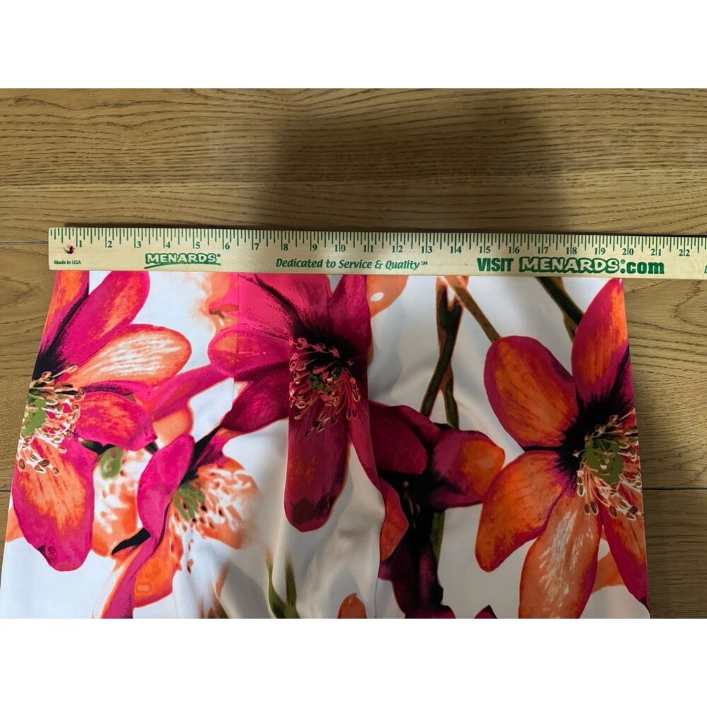 Worthington Women Size 18W Pencil Skirt Career Casual Colorful Floral Summer Zip - Picture 5 of 8